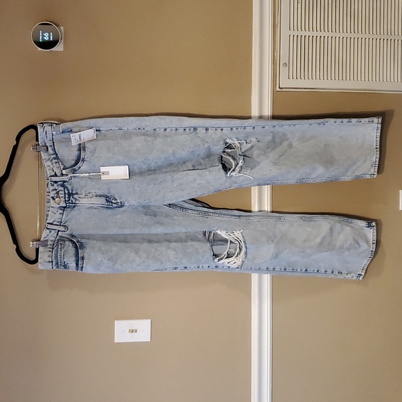 Good American Denim - Good American 90's Distressed Jeans In Blue Size 14/32 NWT'S